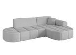 ECKSOFA Ottomane Rechts LIVO-L1 - 252x173x79,5 cm Hellgrau