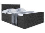 BOXSPRINGBETT LEPARO-Z KING - 180 x 200 - H3/H4 - Schwarz