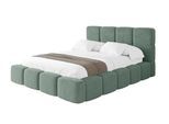 POLSTERBETT mit Bettkasten und Lattenrost, Bett mit Kopfteil, Boxbett ohne Matratze, Doppelbett mit Stauraum - NATA 120x200 Grün