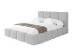 POLSTERBETT mit Bettkasten und Lattenrost, Bett mit Kopfteil, Boxbett ohne Matratze, Doppelbett mit Stauraum - NATA 120x200 Hellgrau