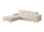 ECKSOFA mit Schlaffunktion Ottomane Links 271x203x79 Beige Cord