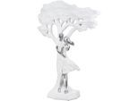 Dekofigur CASABLANCA BY GILDE "Skulptur Paar; Baum Liebesblicke weiß H. 44 cm", weiß, B:32cm H:44cm T:13cm, Kunstharz, Dekofiguren