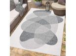 Outdoorteppich CARPET CITY "DUO RUG 5835", grau, B:160cm H:5mm L:230cm, Obermaterial: 100% Polypropylen, Teppiche, Outdoorteppich, Wendeteppich Wetterfest In- & Outdoor, Balkon, Terrasse, Wohnzimmer