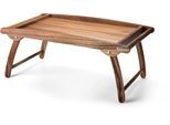 Tablett CONTINENTA, braun (holzfarben), B:35cm H:7cm L:61cm, Akazienholz, Tabletts, Betttablett, Akazie 61x35x7cm