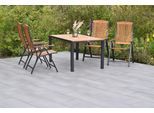 Garten-Essgruppe MERXX "»Athos«", beige (natur, natur, graphit), Aluminium, Massivholz, Sitzmöbel-Sets, Garten-Essgruppe, Tisch: LxB: 150x90 cm