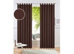 Vorhang OTTO HOME "Parry" Gr. 3, braun (dunkelbraun), B:140cm H:225cm, Polyester, Recyceltes Material, Gardinen, Vorhang, 2-er Set, blickdicht, monochrom, basic