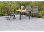 Garten-Essgruppe MERXX "»Athos«", beige (natur, natur, graphit), Aluminium, Massivholz, Sitzmöbel-Sets, Garten-Essgruppe, Tisch: LxB: 150x90 cm