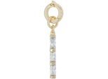 Charm-Einhänger AMOR "2038503", gold (gelbgoldfarben, kristallweiß, kristallweiß), Charms, Damen, Silber 925 (Sterlingsilber), mit Zirkonia (synth.)