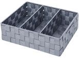 Badorganizer WENKO "Organizer Adria", grau, B:32cm H:10cm T:21cm, Polypropylen, Aufbewahrungsboxen, 3 Fächer, mit Griff