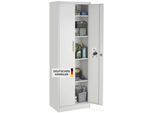 tectake® Aktenschrank, 60 x 40 x 180,5 cm, 4 verstellbare Zwischenböden, pulverbeschichteter Stahl, Kippschutz, höhenverstellbare Füße