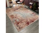 Teppich LUXOR LIVING "Rocco", rot, blau, B:80cm H:11mm L:160cm, Polyester, Teppiche, Teppich, Vintage-Look, verschiedene Designs, mit Fransen, Wohnzimmer