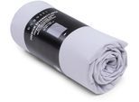 Spannbettlaken BUGATTI "PREMIUM, Baumwolle mit Elasthan, 180 g/m²", grau (hellgrau), B:100cm L:200cm, Jersey-Elasthan, Obermaterial: 97% Baumwolle, 3% Elasthan, Bettlaken, Spannbettlaken, blickdicht und dehnbar