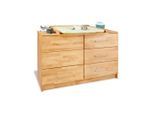 Pinolino , Buchefarben , Holz , Buche,Buche , massiv,massiv , 6 Schublade(n) Schubladen , 140x101x54-78 cm ,
