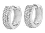 Klappcreolen ADELIA´S "Ohrringe – Klappcreole aus 925 Silber mit Zirkonia", Damen, Gr. Damen, Silber 925 (Sterlingsilber), silber, Ohrringe Klappcreolen, Zum Verschenken – passend für viele Anlässe