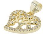 Kettenanhänger ADELIA´S "Anhänger – Herzanhänger aus 925 Silber mit Zirkonia", gold, Schmuckanhänger, Damen, Silber 925 (Sterlingsilber), Kettenanhänger, Ideal als Geschenk – dezent und elegant