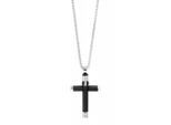 Kette mit Anhänger ADELIA´S, schwarz (silberfarben, schwarz), Halsketten, Herren, Edelstahl