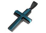 Kettenanhänger ADELIA´S "Anhänger – Kreuz Kreuzanhänger aus Edelstahl", blau, Schmuckanhänger, Damen, Edelstahl, Kettenanhänger, Ein Geschenk, das Freude macht