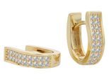 Klappcreolen ADELIA´S "Ohrringe – Klappcreole aus 925 Silber mit Zirkonia", Damen, Gr. Damen, Silber 925 (Sterlingsilber), gold, Ohrringe Klappcreolen, Ideal zum Verschenken – schlicht und stilvoll