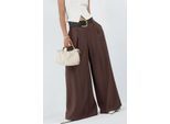 Hochtaillierte Weite Bein Hose mit Falten