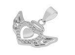 Kettenanhänger ADELIA´S "Anhänger – Flügel Anhänger aus 925 Silber mit Zirkonia", silber, Schmuckanhänger, Damen, Silber 925 (Sterlingsilber), Kettenanhänger, Ideal als Geschenk zum einfach so