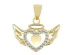 Kettenanhänger ADELIA´S "Anhänger – Flügel Anhänger aus 925 Silber mit Zirkonia", gold, Schmuckanhänger, Damen, Silber 925 (Sterlingsilber), Kettenanhänger, Perfekt als Geschenk zum Muttertag