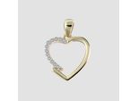 Kettenanhänger ADELIA´S "Anhänger – Herz Herzanhänger aus 375 Gold mit Zirkonia", gold, Schmuckanhänger, Damen, Gelbgold 375, Kettenanhänger, Ideal als Geschenk – dezent und elegant