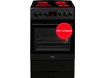 AMICA Elektro-Standherd "SHC 11503 SM", Energieeffizienz: A, schwarz (schwarz, matt), Herdsets, Komfortables Kochen und Backen mit bequemer Handhabung, Elektro-Standherd