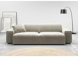 Big-Sofa HOME AFFAIRE "Glimminge auch in Breitcord, Feincord + Easy care-Bezug", silber, B:254cm H:71cm T:101cm, 100% Polyester, Sofas, Big-Sofa, besondere Kedernähte Zierkissen