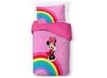 Kinderbettwäsche DISNEY "Minnie Mouse Rainbow", pink, B/L: 135cm x 200cm, 1 Stk., 1 Stk., Linon, B/L: 80cm x 80cm, 2, Linon, Obermaterial: 100% Baumwolle, Bettwäsche, Kinderbettwäsche, 100% Baumwolle