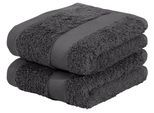 Gaestehandtuecher OTTO HOME "Vanessa, 8 Gästehandtücher, 30x50cm, in Standard- und Premium-Qualität", anthrazit, B:50cm L:30cm, Walkfrottee, Obermaterial: 100% Baumwolle, Handtücher, Gaestehandtuecher, Handtücher mit Bordüre, 100% Baumwolle, einfarbig, weich