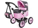 Puppenwagen BAYER "Trendy", pink (pink, schwarz), Puppenwagen, KinderB:39cm H:68cm T:68cm, Kunststoff, Metall, Stoff, Puppenwagen, mit Wickeltasche, B:39cm H:68cm T:68cm