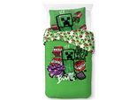 Kinderbettwäsche MINECRAFT "Minecraft Metro Art", grün, B/L: 135cm x 200cm, 1 Stk., 1 Stk., Linon, B/L: 80cm x 80cm, 2, Linon, Obermaterial: 100% Baumwolle, Bettwäsche, Kinderbettwäsche, 100% Baumwolle