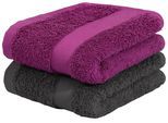 Gaestehandtuecher OTTO HOME "Vanessa, 8 Gästehandtücher, 30x50cm, in Standard- und Premium-Qualität", beere anthrazit, B:50cm L:30cm, Walkfrottee, Obermaterial: 100% Baumwolle, Handtücher, Gaestehandtuecher, Handtücher mit Bordüre, 100% Baumwolle, einfarbig, weich