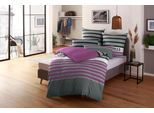 Bettwäsche OTTO HOME "Majoran", lila (beere), B/L: 135cm x 200cm, 1 Stk., 1 Stk., Linon, B/L: 80cm x 80cm, 2 Stk., Linon, Obermaterial: 100% Baumwolle, Bettwäsche, Bettwäsche, gestreifte Bettwäsche in 4 Qualitäten, Marke H.I.S by OTTO home