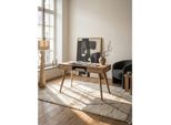 Schreibtisch – Eiche-Dekor, 120x55x77 cm, Stauraum, Skandinavischer Stil, Massivholzbeine