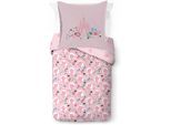 Kinderbettwäsche DISNEY "Disney Princess Pink", rosa, B/L: 135cm x 200cm, 1 Stk., 1 Stk., Linon, B/L: 80cm x 80cm, 2, Linon, Obermaterial: 100% Baumwolle, Bettwäsche, Kinderbettwäsche, 100% Baumwolle