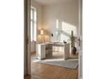 Eckschreibtisch Mit Regal Modern Design, Weiß 120x107x75 cm
