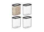 Vorratsdose MEPAL "Vorratsdosen Modula 1500 ml 4er Set", schwarz, Kunststoff, Lebensmittelaufbewahrungsbehälter, Vorratsdose