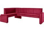 Eckbank EXXPO - SOFA FASHION "Cortado, elegant und modern mit hohem Sitzkomfort", rot, B:245cm H:89cm T:156cm, Luxus-Microfaser (100% Polyester), Sitzbänke, Eckbank, hohe Bodenfreiheit, schöne Detailverarbeitung, wahlweise Lederbezug