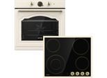 GORENJE Backofen-Set "BOS737E301X", Energieeffizienz: A (A+++-D), beige (elfenbeinfarben, creme), Herdsets, AirFry-Funktion