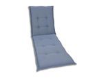 Liegenauflage, Blau, Textil, Uni, Füllung: Schaumstoff, Vlies, 60x7x190 cm, Oeko-Tex® Standard 100, pflegeleicht, hochwertige Qualität, langlebig, für den Außenbereich geeignet, mittels Bändern zu befestigen, Gurtband befestigen, Outdoor-Kissen, Liegenauflagen