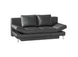 Novel Schlafsofa, Schwarz, Metall, Echtleder, Rindleder, Uni, 2-Sitzer, 200x85x90 cm, Fußauswahl, Lederauswahl, Schlafen auf Sitzhöhe, Wohnzimmer, Sofas & Couches, Sofas, Ledersofas