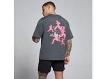 MP Herren Velocity Graphic Cotton Modal T-Shirt - Dark Grey / Pink - M