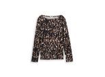 TOM TAILOR Damen Langarmshirt mit Muster, braun, Gemustert, Gr. L