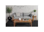 Gardenson , Grau, Akaziefarben , Holz, Textil , Akazie , einzeln stellbar , 185x56x92 cm , Gartenmöbel, Loungemöbel, Outdoor-Sofas