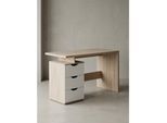 Schreibtisch – Sonoma Weiß, 120x76x53 cm, 3 Schubladen, kompakt, mit Ablage