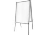 tectake® Aluminium Plakatständer, DIN A1, doppelseitig, klappbar, mit Klicksystem, inklusive 2 Schutzfolien