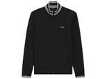 Boss Heren Track Jacket met geborduurd logo en lange mouwen (Zwart)