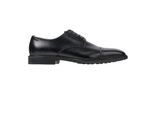 Boss Heren Leren Derby Schoenen (Zwart)