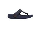 FitFlop Heren Leren Teen Post Platte Sandalen (Marine)